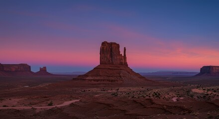 Desert monument at sunrise