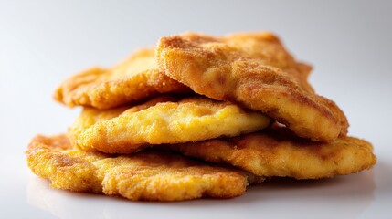 Pile of Schnitzel golden fried pork cutlets