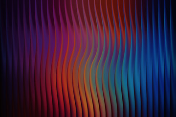 Abstract wavy vertical lines with a gradient of purple, orange, and blue colors