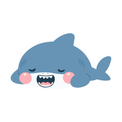 Cartoon Illustration of a Smiling Shark