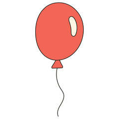 Flat illustration of red balloon icon
