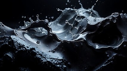 A mesmerizing material that is both flowing liquid and shimmering solid, contained within a force field.