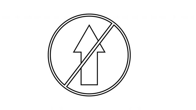 sketch of prohibited icon and up arrow icon