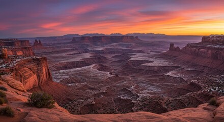 Dramatic canyon sunrise view