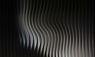 Abstract wavy vertical lines with dramatic lighting and shadow