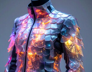 Futuristic, Colorful, Luminous Jacket, Fashionable, Technology.