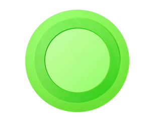 Bright lime-green circle with concentric rings