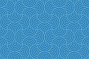 Textile fabric Blue two tone geometric line pattern seamless, Luxury ornamental pattern background design.