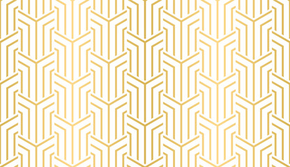 Seamless geometric gold luxury ornament based on traditional arabic art, Great design for fabric, textile, cover, wrapping paper, background.