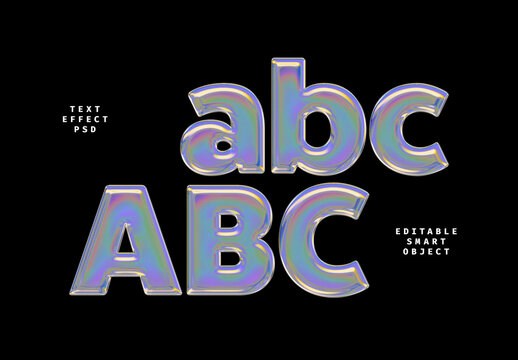 Iridescent Holographic Chrome Text Effect