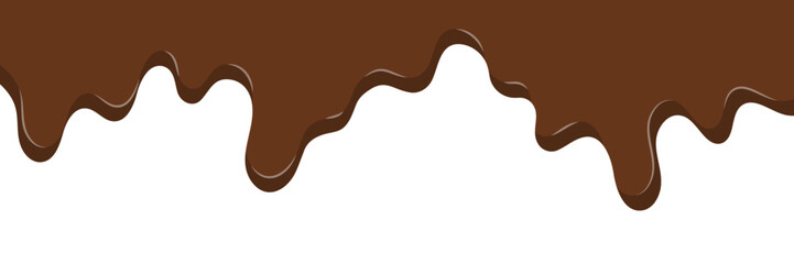 Rich Chocolate Dripping Icing. Abstract Dessert Background. Vector Illustration