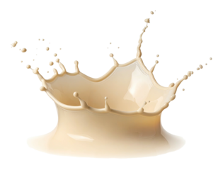 A creamy beige liquid splash, radiating outward from a central point