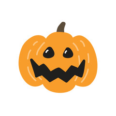 Cute Halloween pumpkin lantern. Icon. Vector illustration