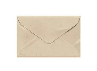 Textured realistic paper parchment closed vintage envelope