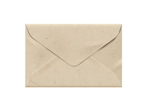 Textured realistic paper parchment closed vintage envelope
