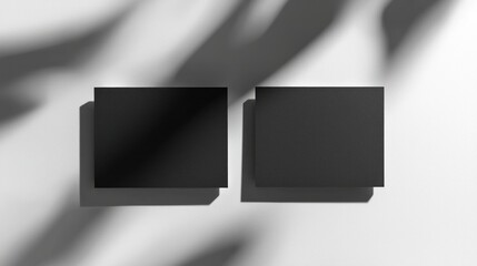 Black square cards mockup