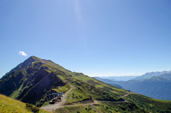 The beautiful summer mountain view of Krasnaya Polyana resort Sochi Russia