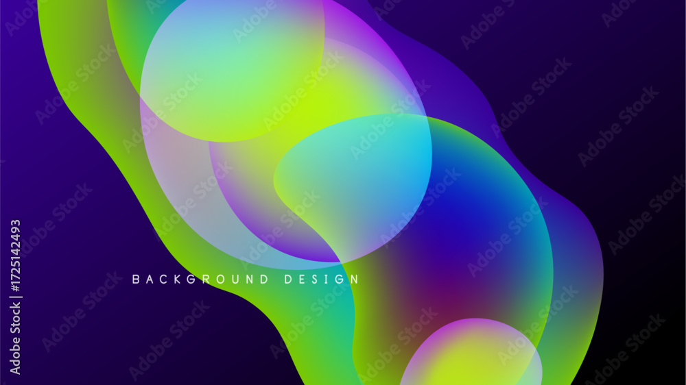 Aufkleber abstract colorful shapes overlap, creating vibrant gradients. dark background emphasizes bright hues