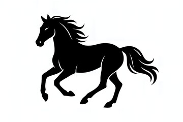 Minimal Running Horse Silhouette Logo Icon