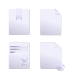 Glass 3D Document Icons Set