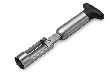 Stainless steel apple corer kitchen tool transparent background