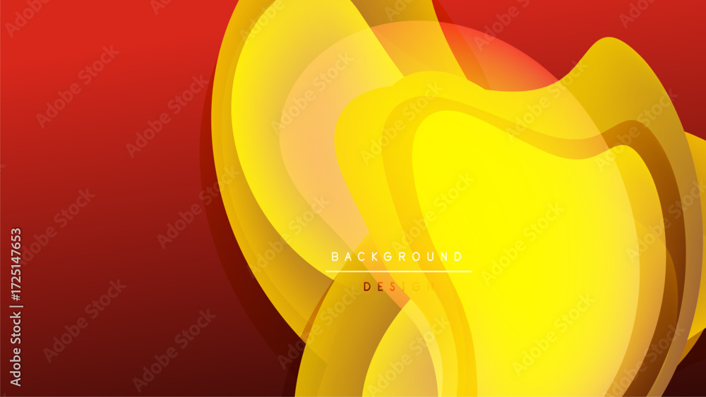Poster abstract dynamic background. yellow layers overlap red, black gradients. modern design element for p