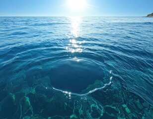 Ocean surface with circular disturbance