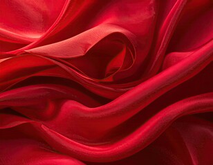 Obraz premium Deep crimson silk folds in elegant waves