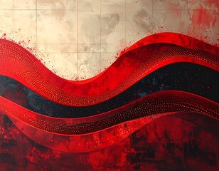 Abstract Red and Black Waves.