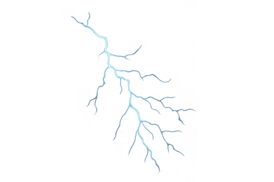 Electrical lightning bolt striking, energy power storm weather