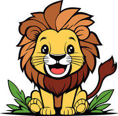 Cute Cartoon Lion Clipart for Kids