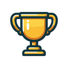 A shiny golden trophy symbolizing victory and achievement, set against a plain background