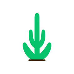 Obraz premium A vibrant green cactus illustration symbolizing resilience and nature against a plain background