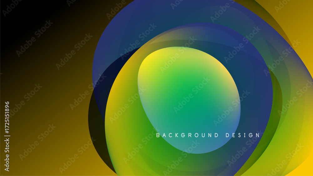 Poster abstract layers create vibrant circular design. colors blend, forming dynamic visual impact. backgro