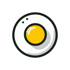 A vibrant, sunny-side-up egg on a clean white plate, ideal for breakfast or culinary presentations