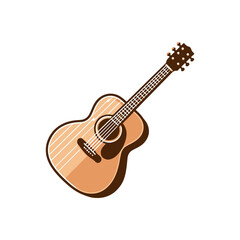 Obraz premium Acoustic guitar illustration on a plain background, showcasing its elegant shape and design