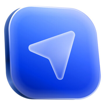 Navigation direction arrow 3D icon