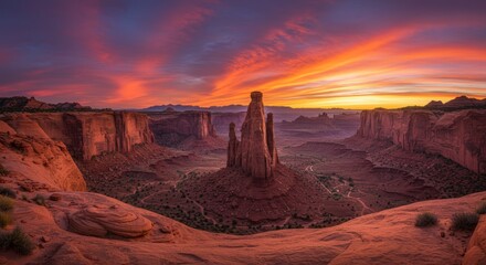 Grand canyon sunrise view over buttes