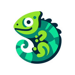 Colorful chameleon illustration, showcasing vibrant hues and playful design, ideal for educational use