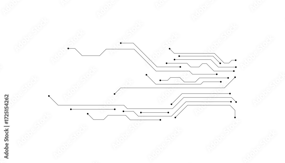 Poster electronic circuit with empty space on white background. dots and lines connection circuit design