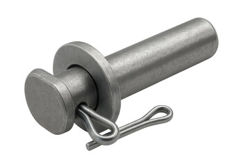 Clevis pin with cotter pin on transparent background