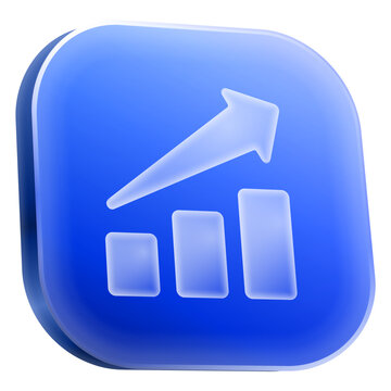 Growth chart business 3D icon