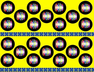 set of buttons, seamless geometric pattern design 