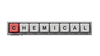 CHEMICAL text word on Computer keyboard keys.Supports PNG files with transparent backgrounds.