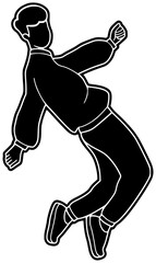 dancer illustration young silhouette dance logo music icon party outline style modern person woman girl street studio pose male shape jump vector graphic background