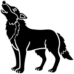 wolf illustration animal silhouette wildlife logo nature icon wild outline forest cartoon cute bear mammal predator collection art white shape adults vector graphic background