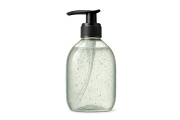 Hand sanitizer gel pump bottle on transparent background