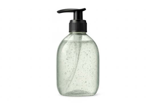 Hand sanitizer gel pump bottle on transparent background