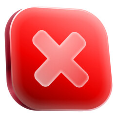 Obraz premium Cancel cross 3D icon