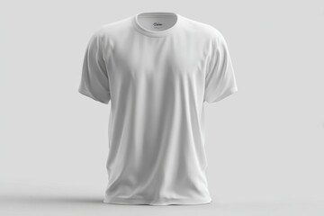 Clean and Simple White T-Shirt on Gray Background for Apparel Display